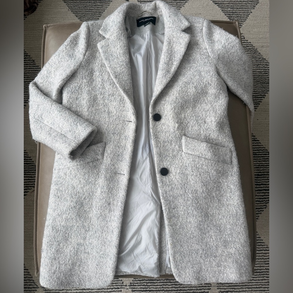 Light Gray 52% Wool Blend Coat - Marc New York